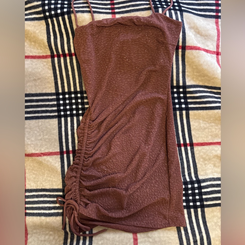 Windsor Ruched Sleeveless Dress in Deep Rust